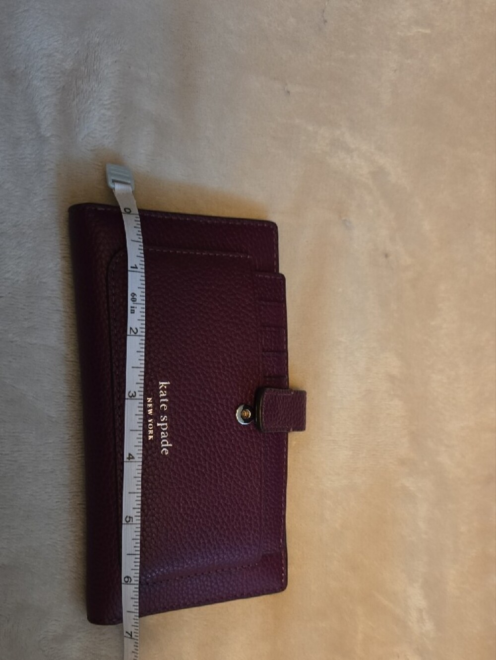 kate spade Plum Pebbled Leather Snap Wallet - Picture 9 of 9
